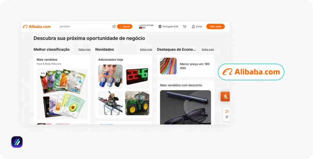 Best Shopify Suppliers alibaba homepage