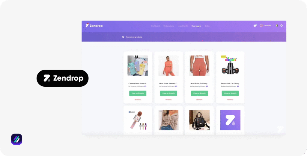 Best Shopify Suppliers zendrop dashboard