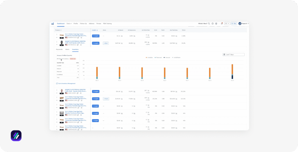 Best product research tools Hellium 10 dashboard
