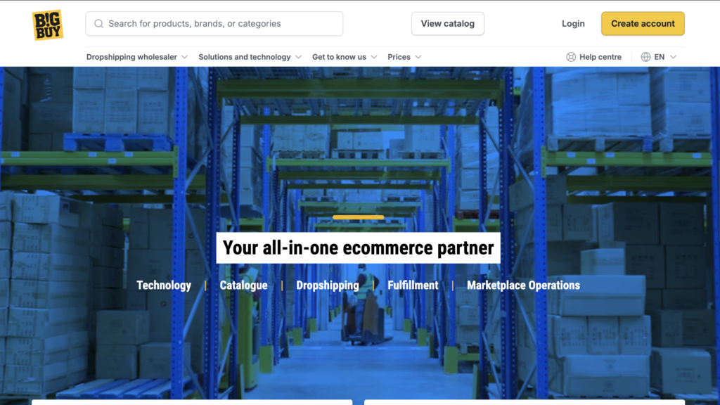 BigBuy UK dropshipping supplier for eBay homepage