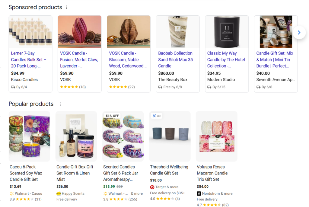 Candle Gift Sets dropshipping