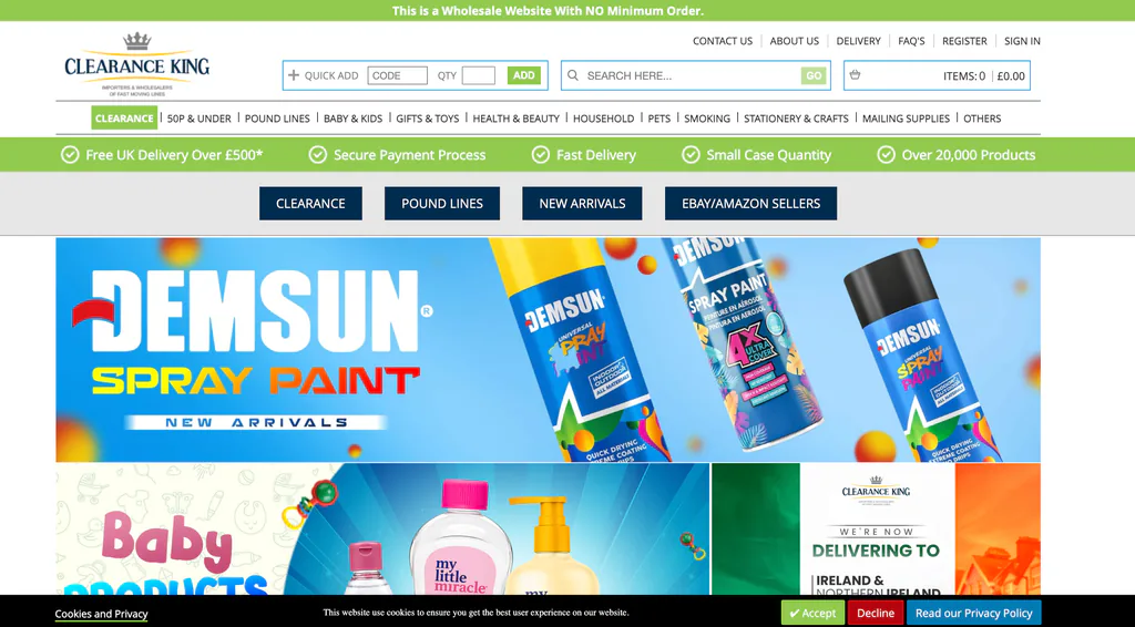 Clearance King UK dropshipping supplier for eBay homepage