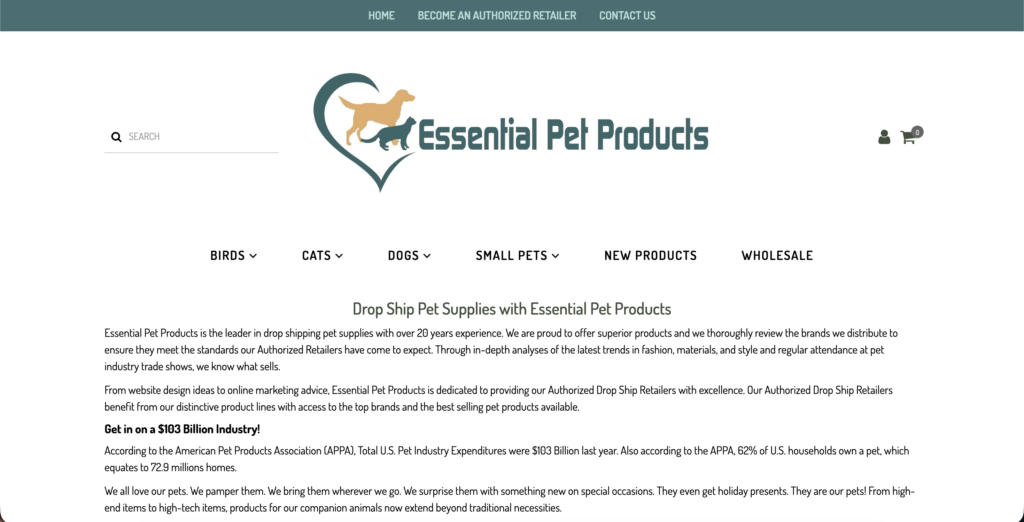 Essential Pet Products pet dropshipping suppliers usa