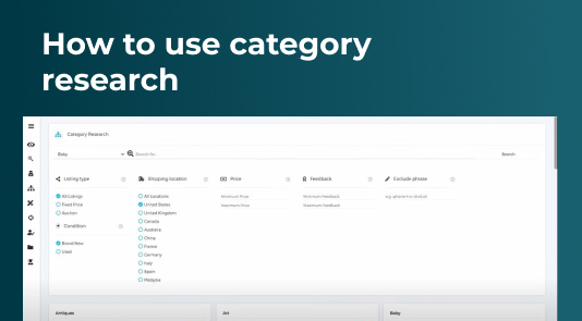 How to Use The Category Research Feature