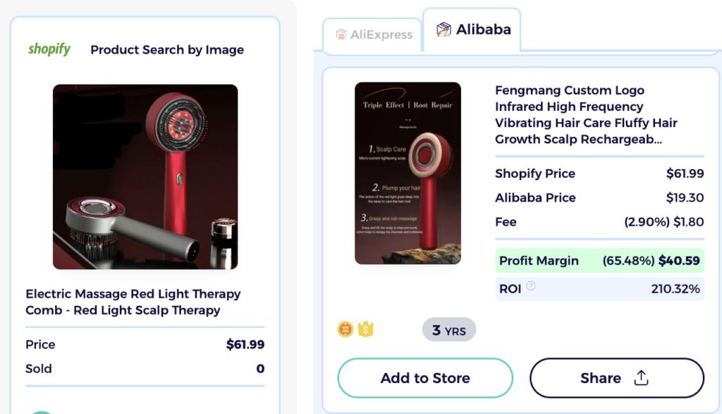 LLLT Combs dropshipping hair products shopify product explorer