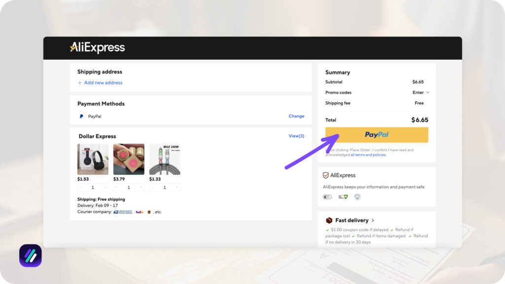 PayPal checkout Aliexpress when finding dropshipping suppliers