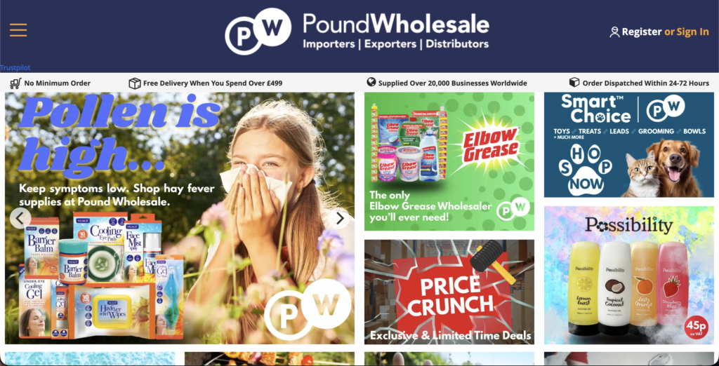 Pound Wholesale UK dropshipping supplier for eBay homepage