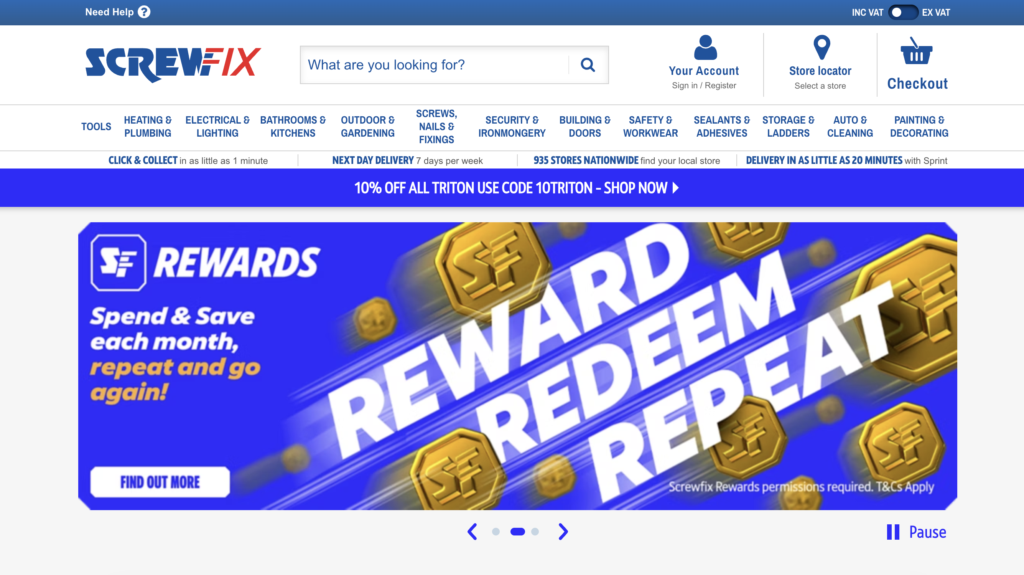 Screwfix UK dropshipping supplier for eBay homepage