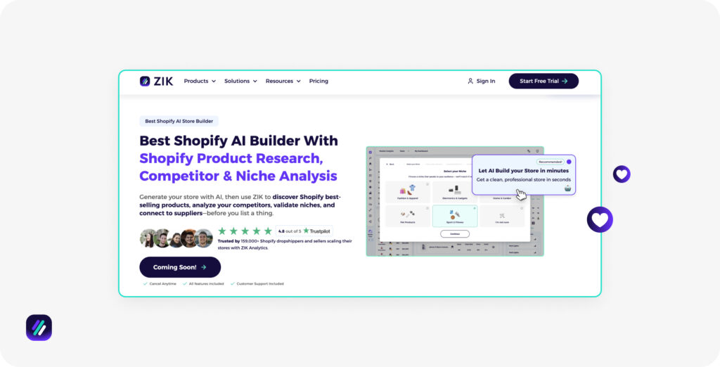 ZIK Analytics Shopify Page Builder App