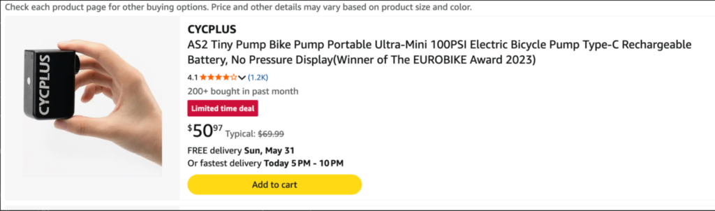 airpump found in Amazon for arbitrage