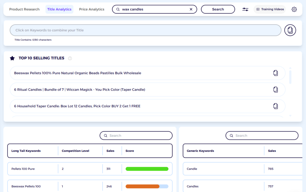 analyzing ebay keywords with zik for dropshipping on ebay