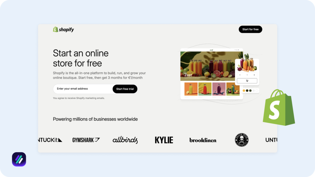 best online selling site website builder shopify