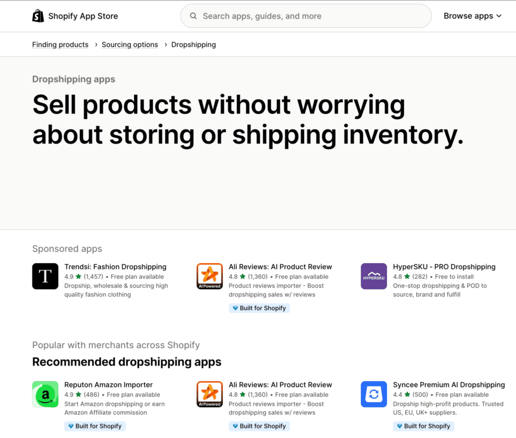 buy shopify plan to build an ecommerce site for tiktok dropshipping