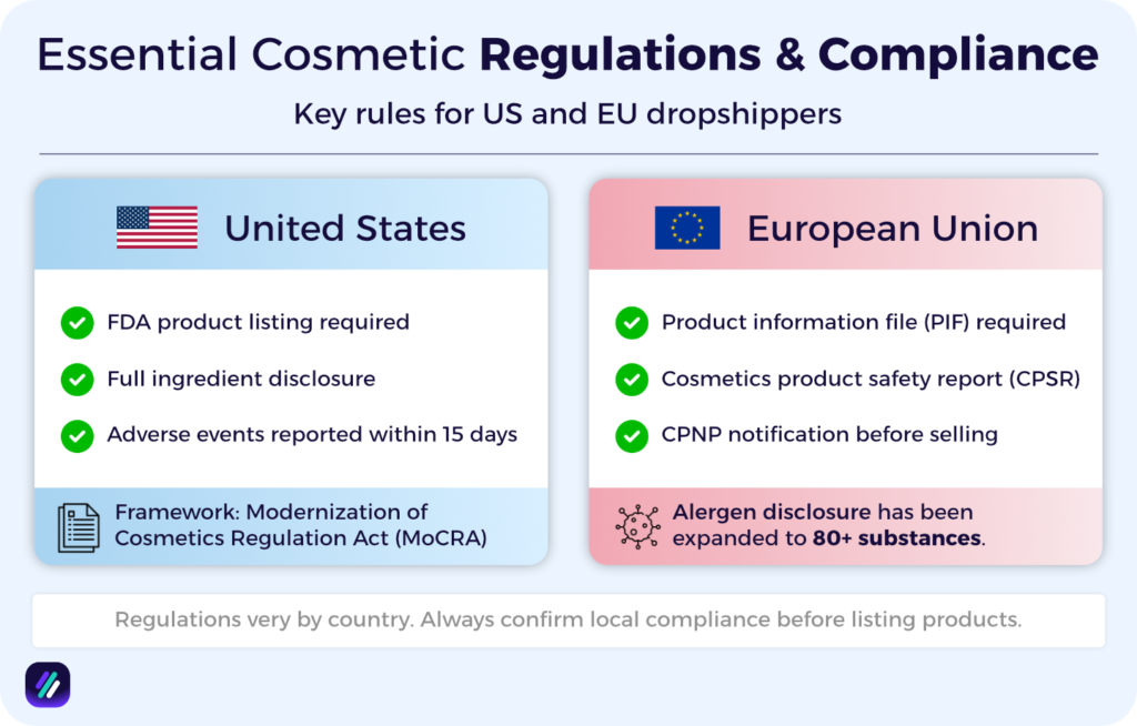 cosmetics regulations to know before dropshipping it