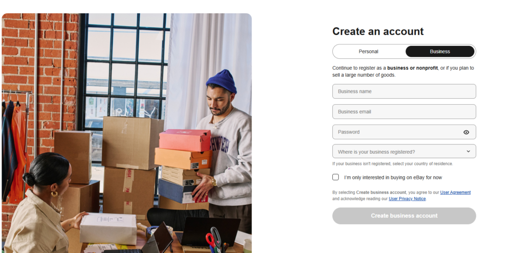 creating ebay ca account