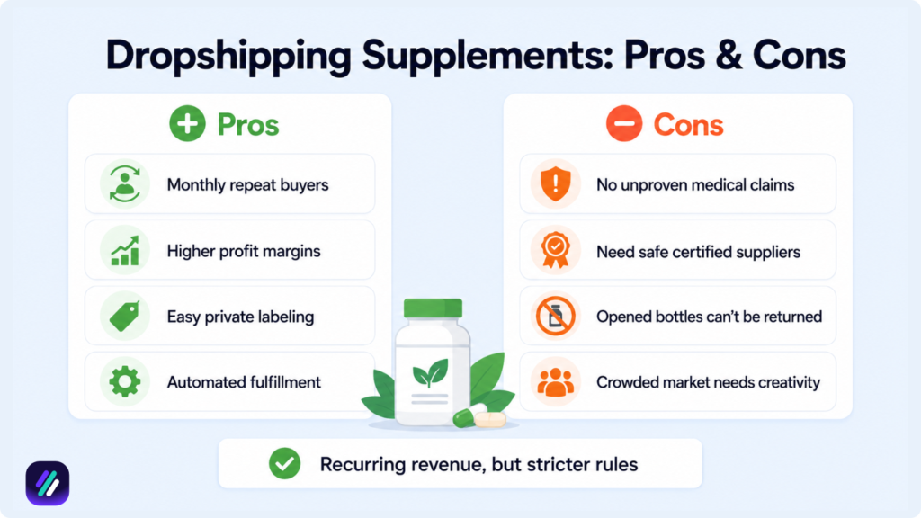 dropshipping supplements pros and cons