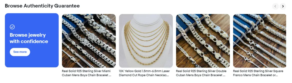 eBay Authenticity Guarantee Jewelry