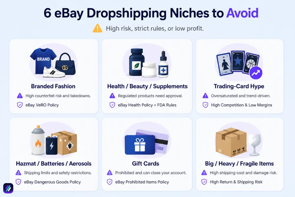 eBay dropshipping niches to avoid