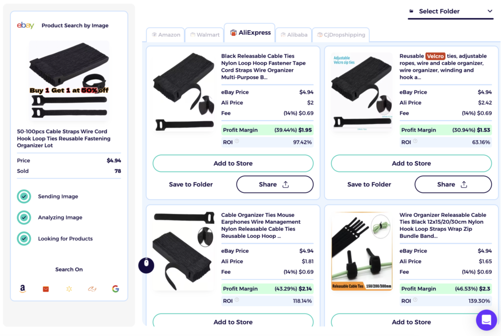 eBay dropshipping supplier finder with margin and ROI
