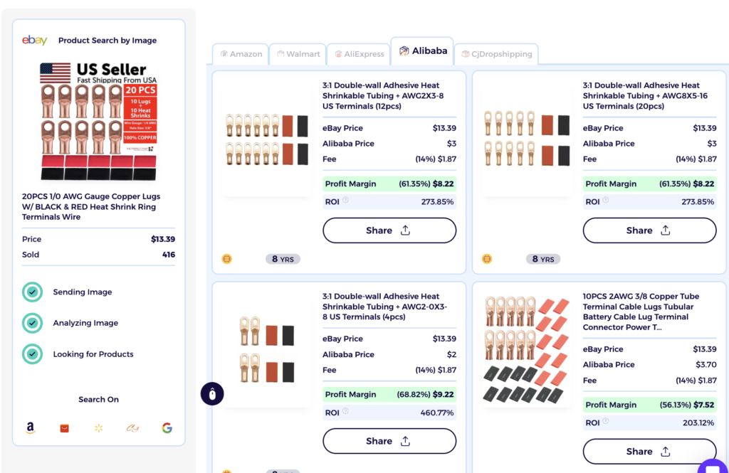 eBay dropshipping supplier finder with profit margins