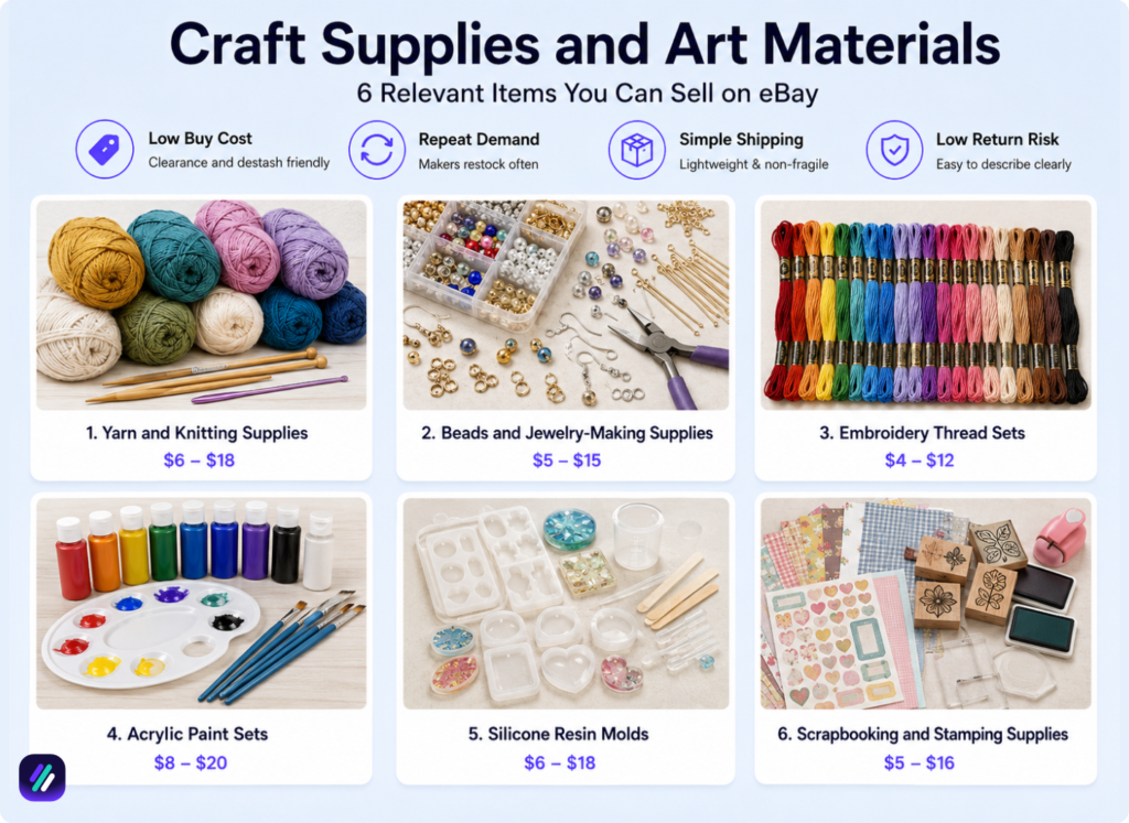 easiest things to sell on ebay craft supplies and art materials