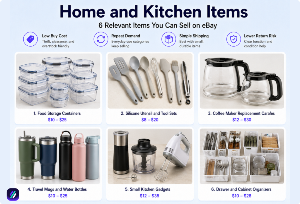 easiest things to sell on ebay home and kitchen items