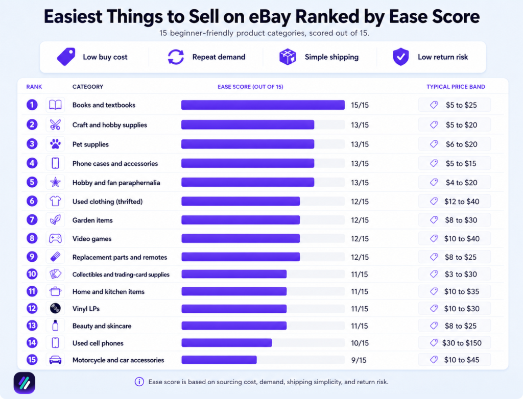 easiest things to sell on ebay table
