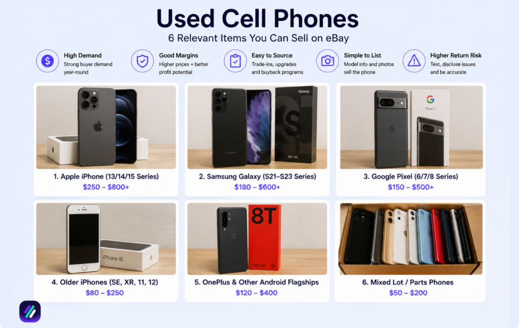 easiest things to sell on ebay used cell phones