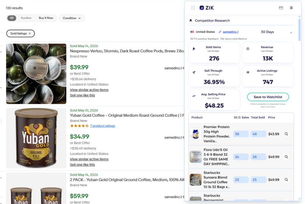 ebay competitor research for finding ebay arbitrage products
