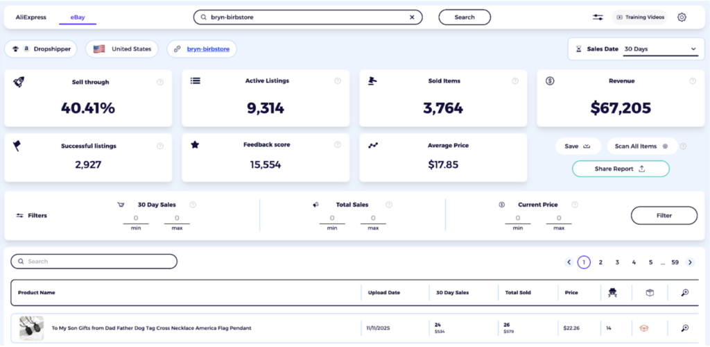 ebay competitor research tool on selling jewelry on ebay