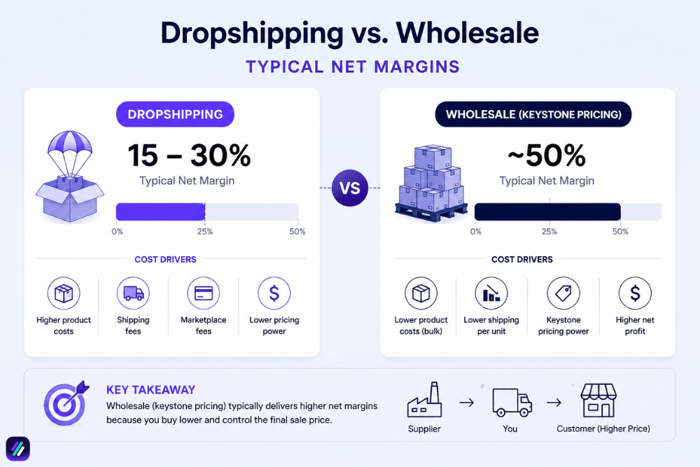 ebay dropshipping vs wholesale on ebay profit comparison