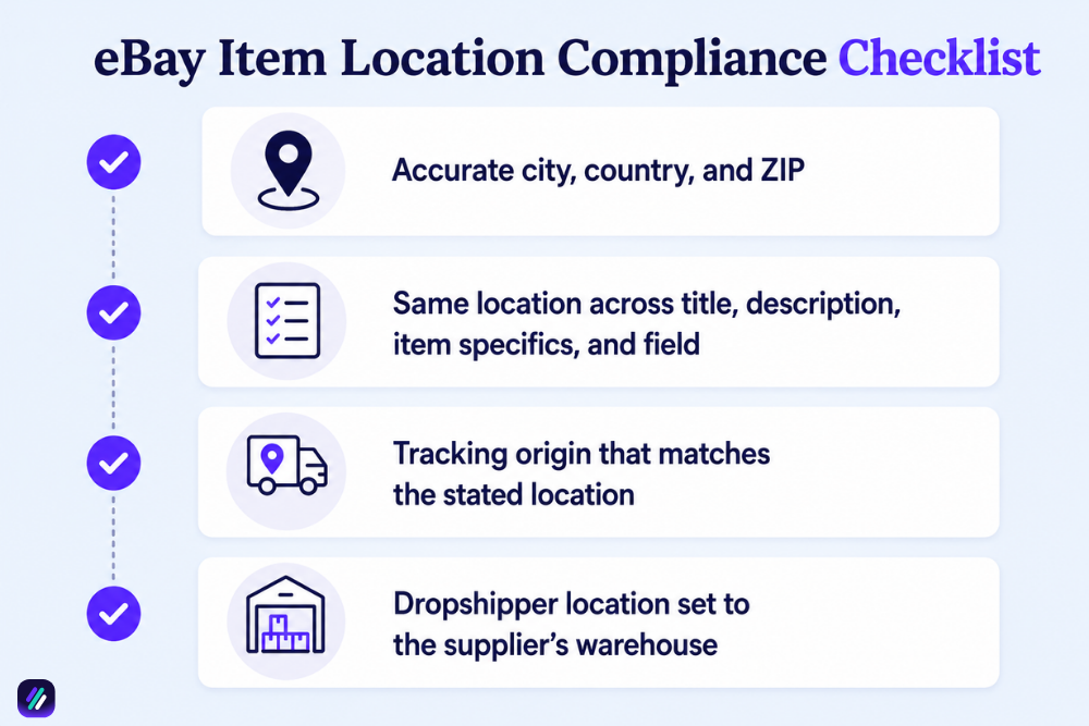 ebay item location checklist