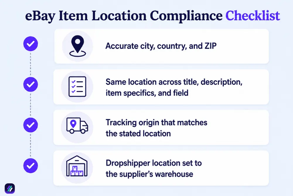 ebay item location checklist