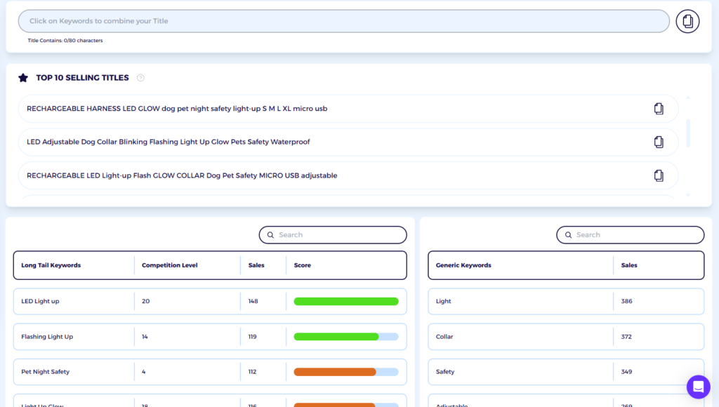 ebay title analytics for zik for ebay keyword research