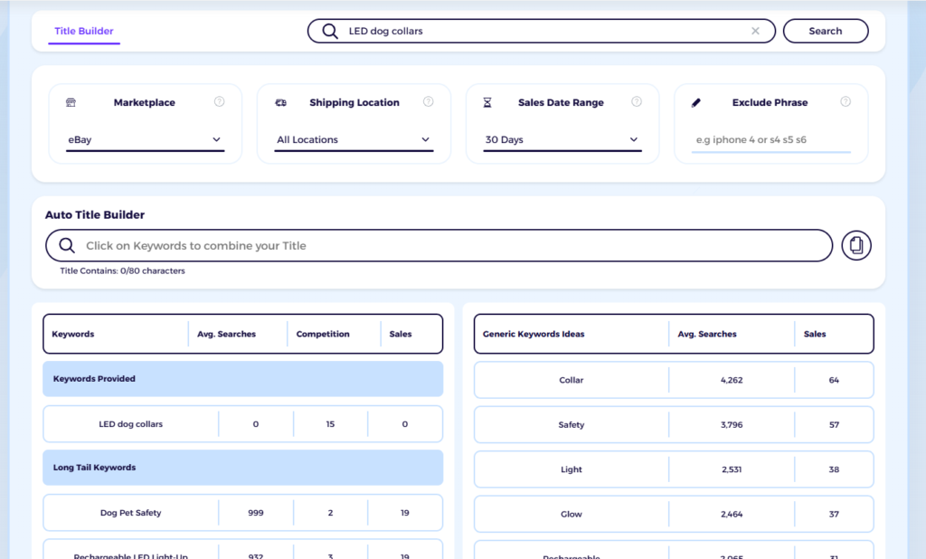 ebay title builder for ebay cassini algorithm