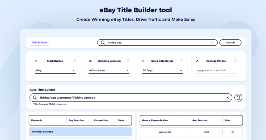 ebay title builder for optimizing ebay listing