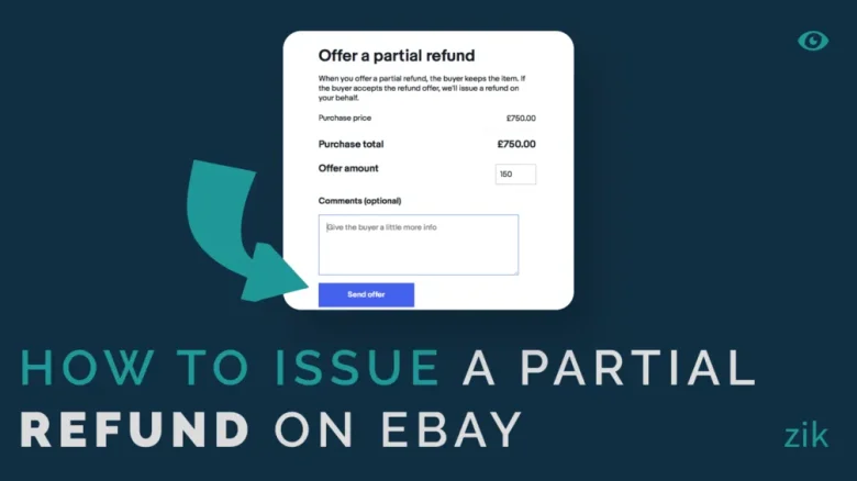how to issue partial refund on ebay