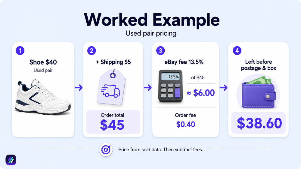 example of ebay fee calculation for shoes