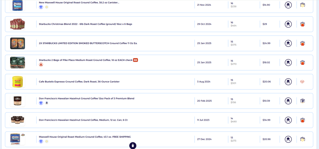 example of products in zik for ebay arbitrage finding