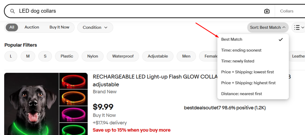finding pricing for ebay cassini
