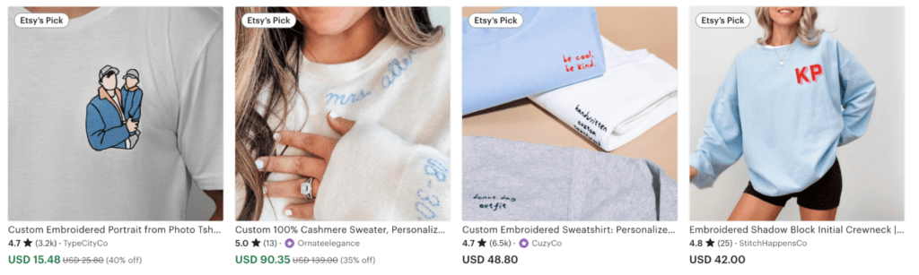 go to etsy finds in the trending section to find products to sell on shopify