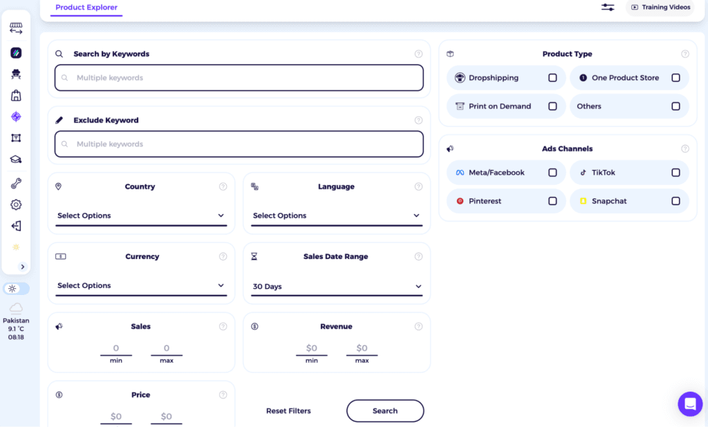 go to zik product explorer ro find products to sell on shopify