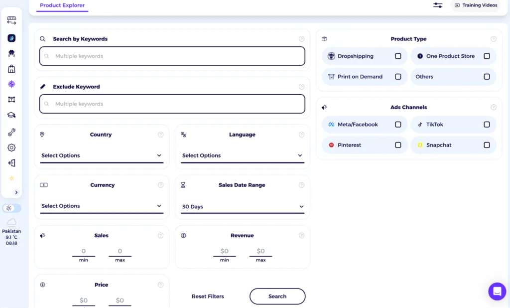 go to zik product explorer ro find products to sell on shopify