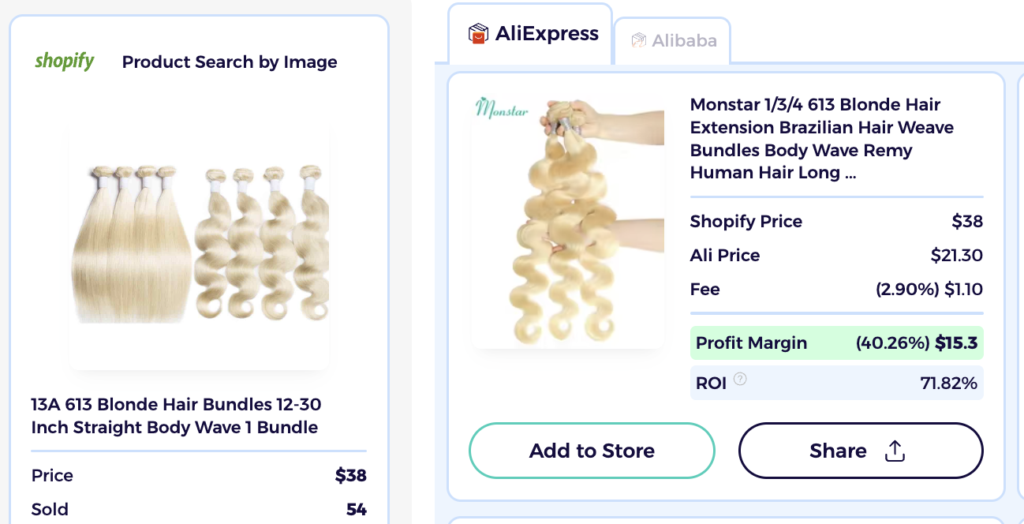 hair bundles dropshipping hair products shopify product explorer