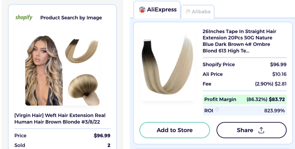 hair extensions dropshipping hair products shopify product explorer supplier matching