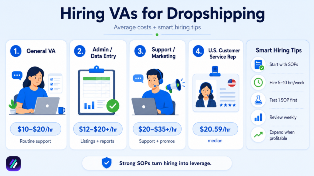 hiring virtual assistant for dropshipping