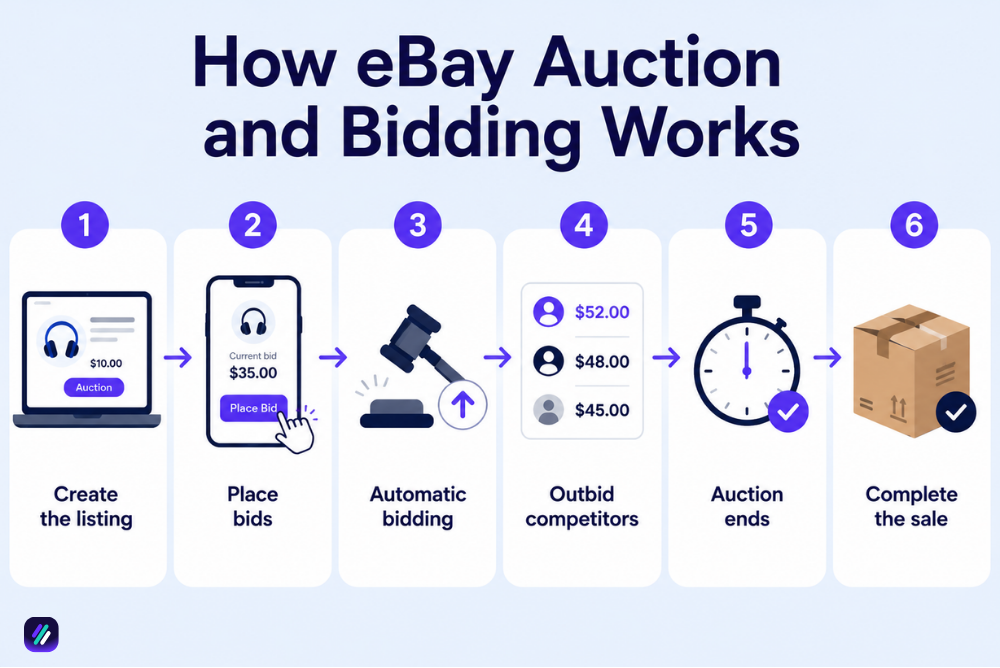 how eBay auction and bidding works
