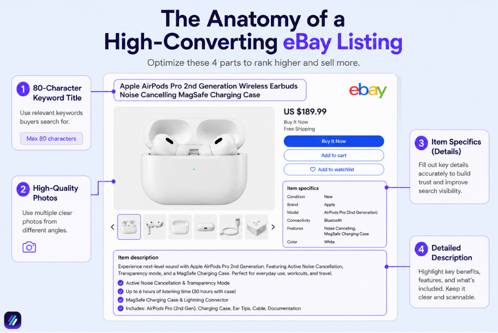 how to create a listing on eBay to start dropshipping on ebay with no money