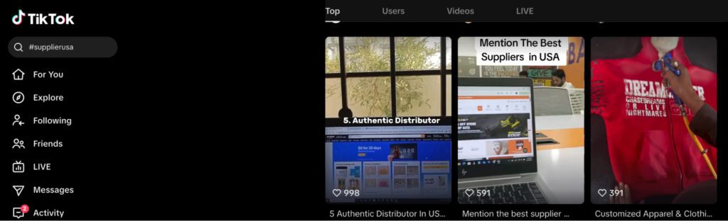 how to find dropshipping suppliers via tiktok
