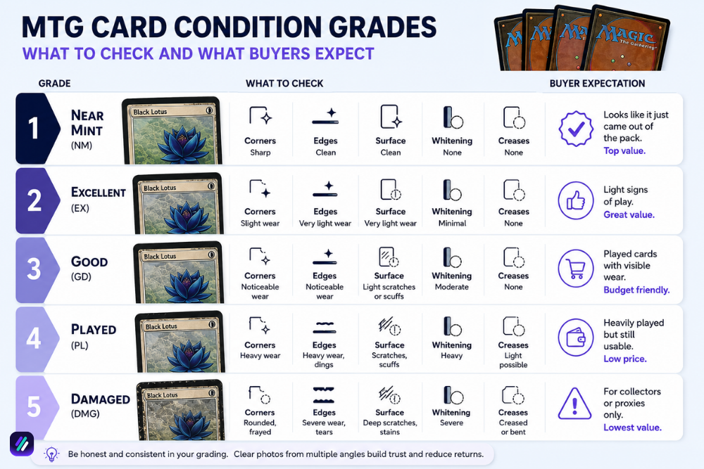 how to sell mtg cards on ebay in great condition